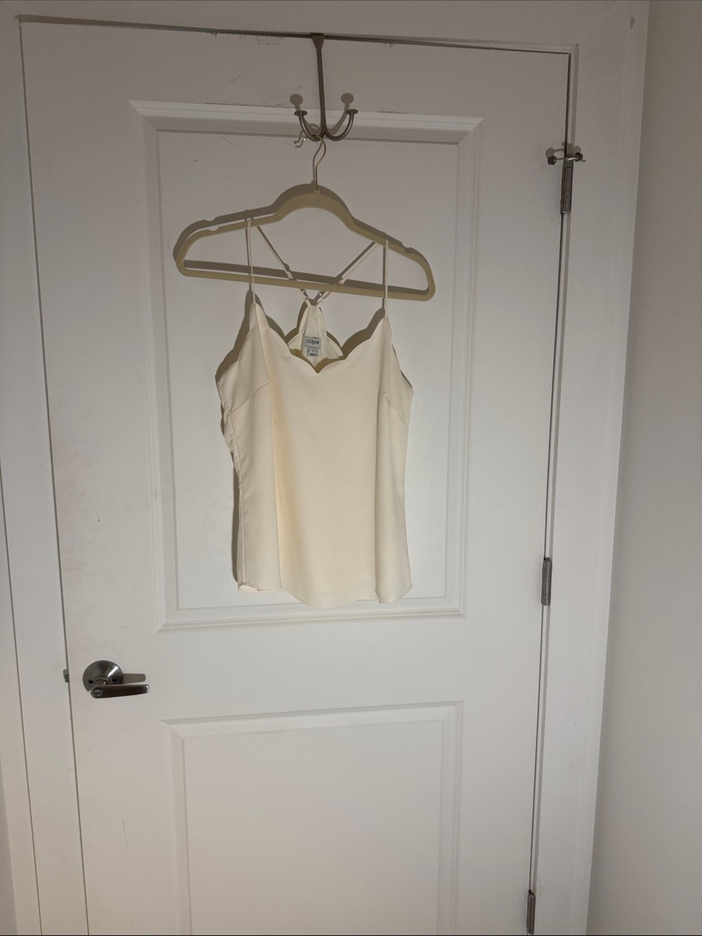 J. Crew Cream Scallop-Edge Spaghetti-Strap Camisole
